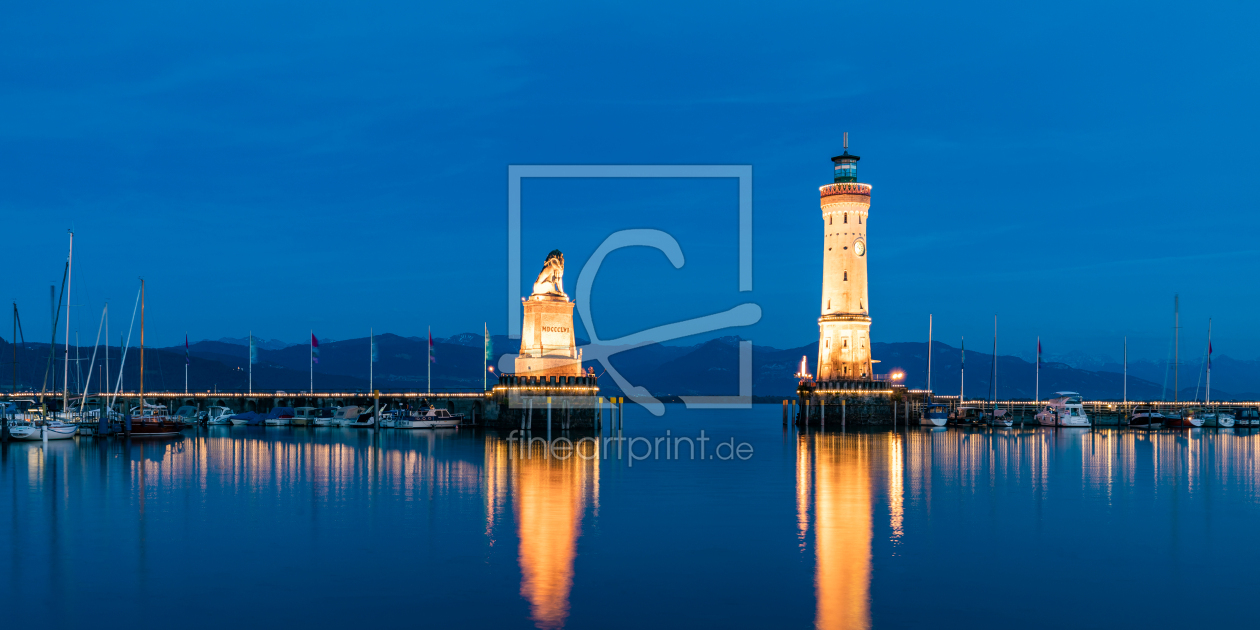 Bild-Nr.: 12614957 Hafen von Lindau am Bodensee bei Nacht  erstellt von dieterich