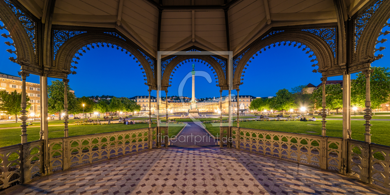 Bild-Nr.: 12614966 Panorama Schlossplatz in Stuttgart am Abend erstellt von dieterich