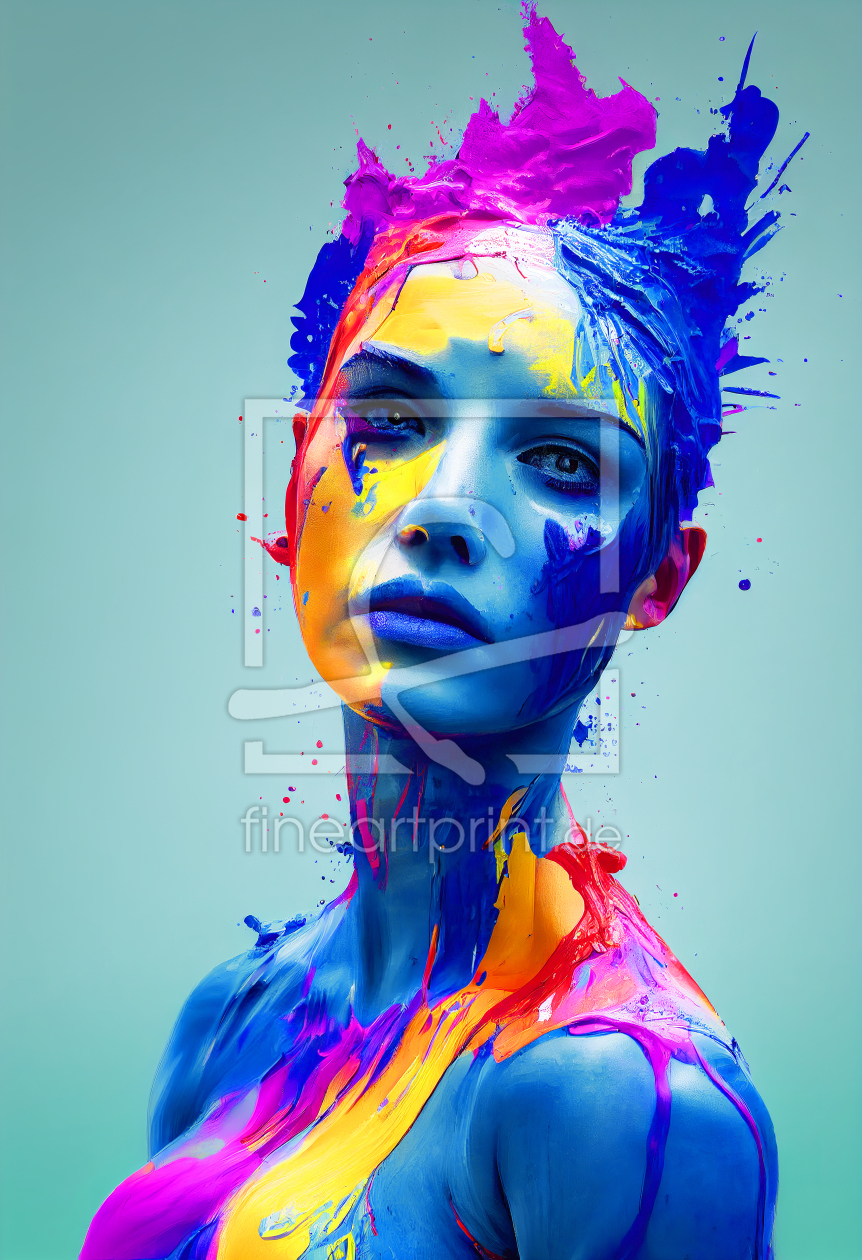 Bild-Nr.: 12630699 Abstraktes buntes Frauenportrait 4 erstellt von Alexander-Volkmann-Digital-Art