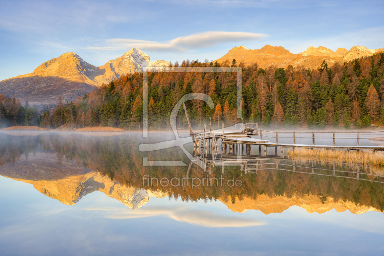 Bild-Nr.: 12647642 Morgens am Stazersee im Engadin in der Schweiz erstellt von Michael Valjak
