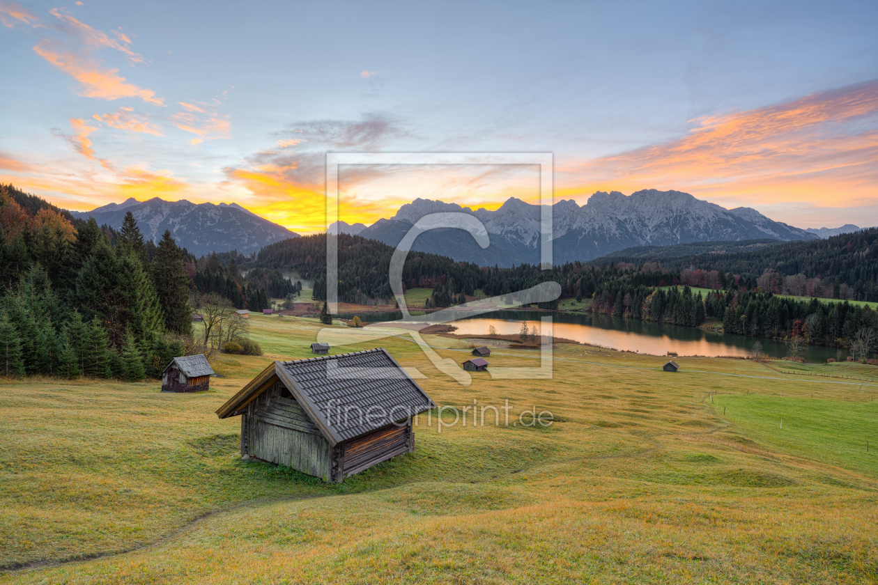 Bild-Nr.: 12666968 Sonnenaufgang am Geroldsee in Bayern erstellt von Michael Valjak