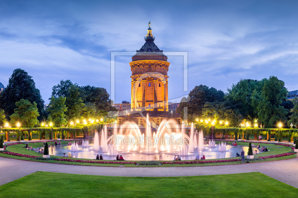 Bild-Nr.: 12687436 Mannheim Wasserturm am Abend erstellt von eyetronic