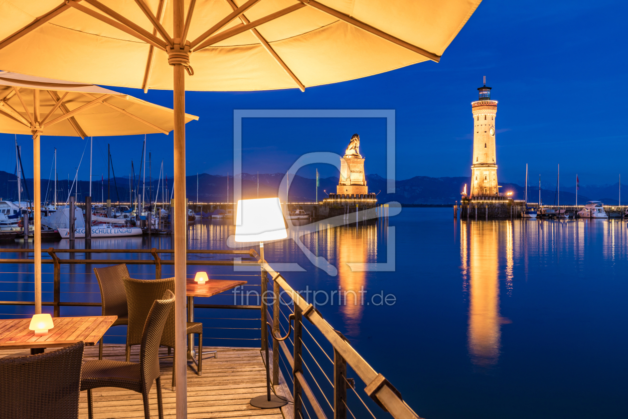 Bild-Nr.: 12695400 Hafen in Lindau am Bodensee bei Nacht erstellt von dieterich