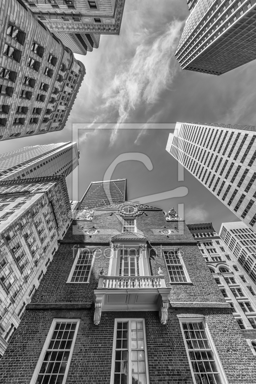 Bild-Nr.: 12699187 BOSTON Old State House - Monochrom erstellt von Melanie Viola
