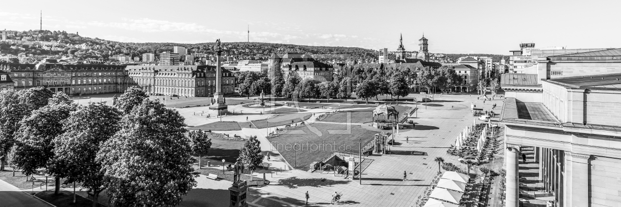 Bild-Nr.: 12712042 Panorama Schlossplatz in Stuttgart - Monochrom erstellt von dieterich