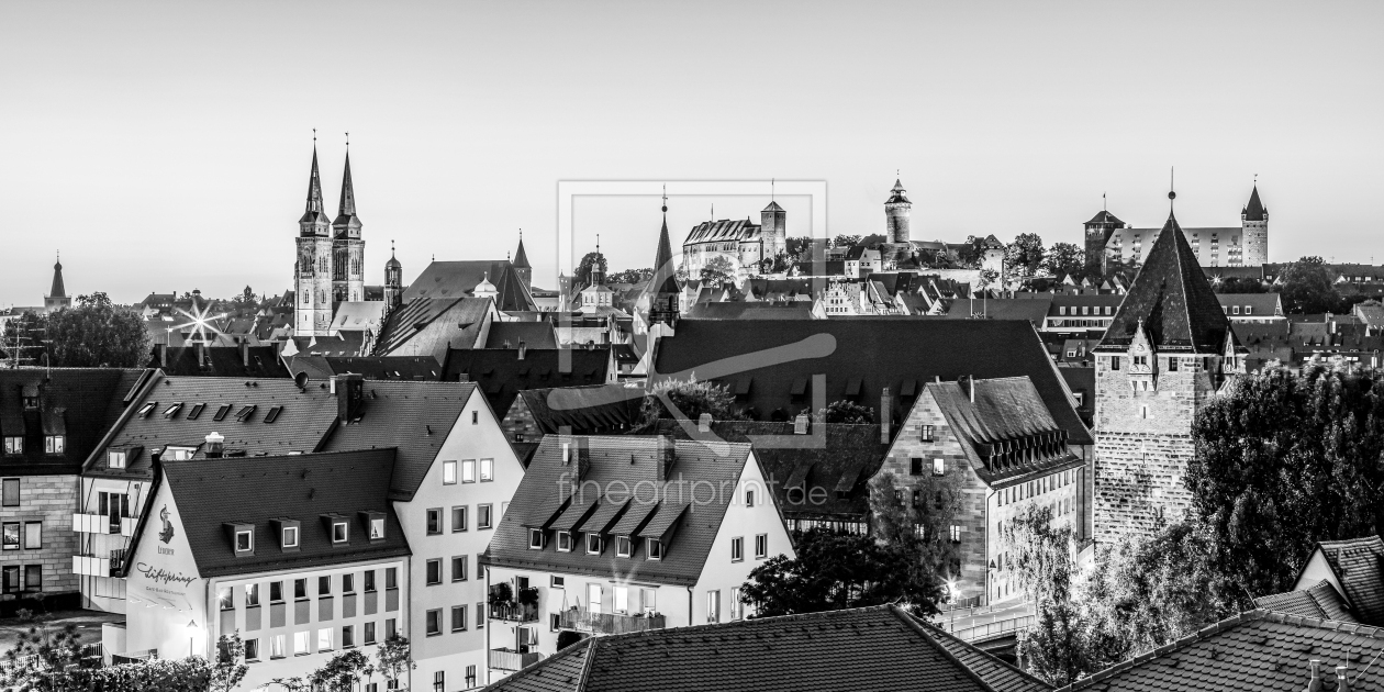 Bild-Nr.: 12715522 Nürnberg mit Kaiserburg und Altstadt - Monochrom erstellt von dieterich