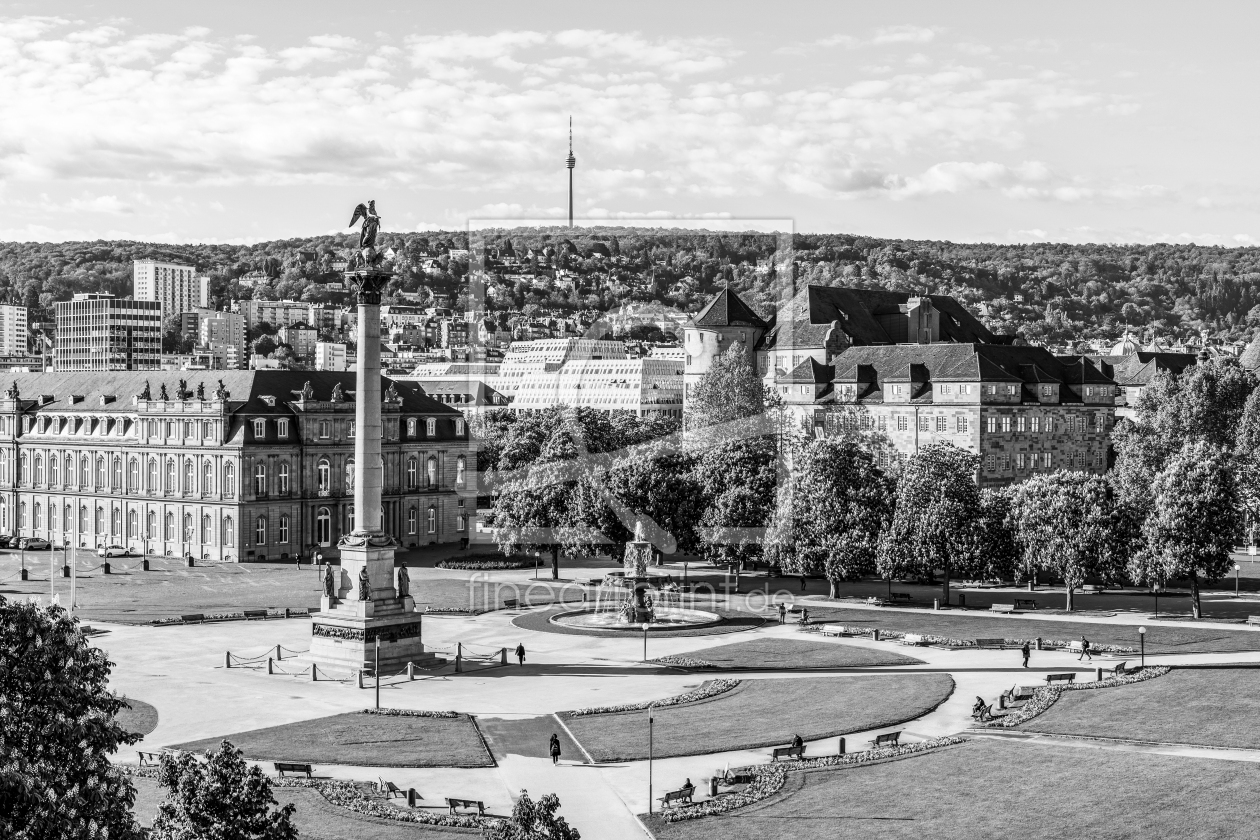 Bild-Nr.: 12720607 Schloßplatz in Stuttgart - Schwarzweiss erstellt von dieterich