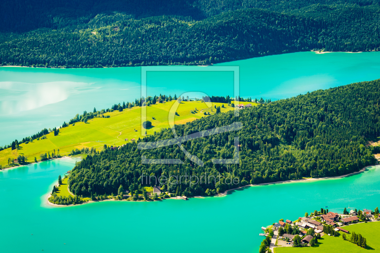 Bild-Nr.: 12728220 Walchensee mit Halbinsel Zwergern im Sommer erstellt von Martin Martin Wasilewski