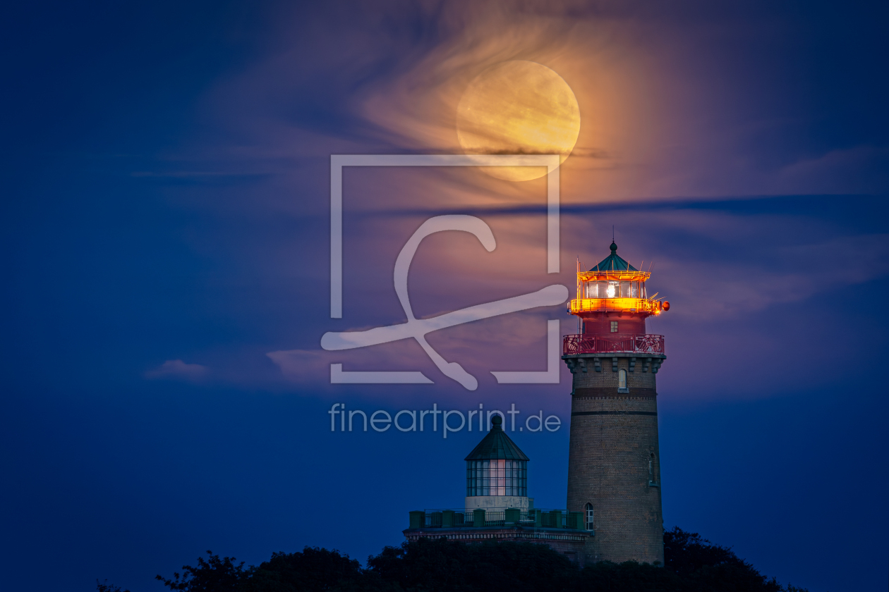 Bild-Nr.: 12729826 Leuchttürme am Kap Arkona mit Vollmond erstellt von Martin Martin Wasilewski