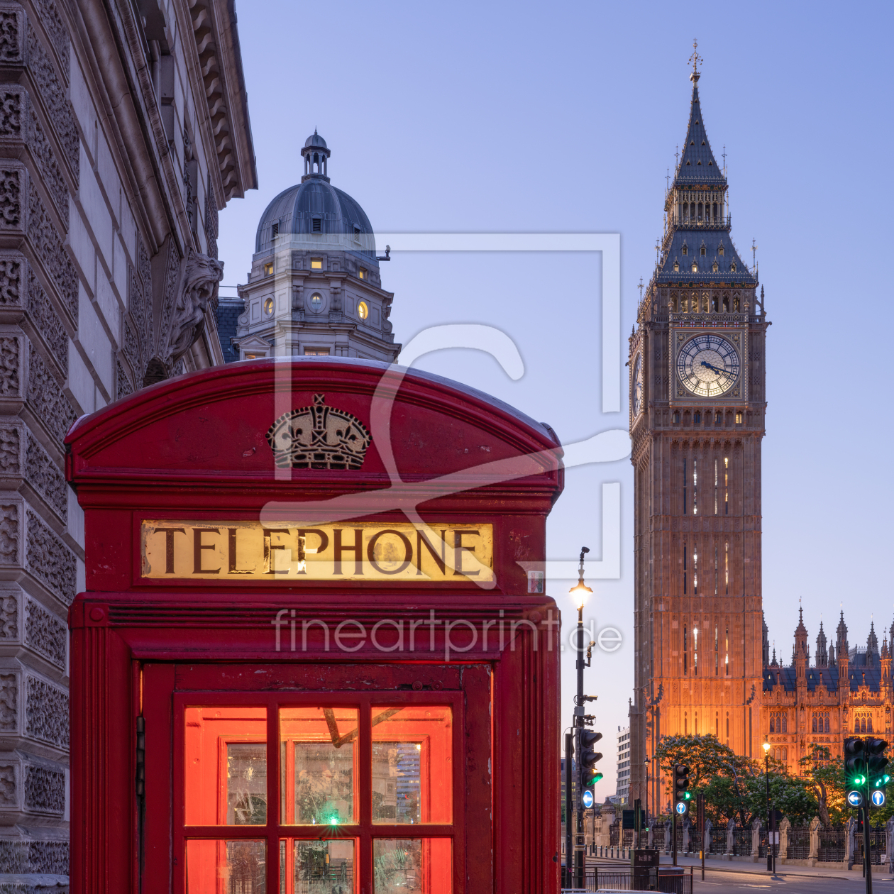 Bild-Nr.: 12739885 Big Ben mit roter Telefonzelle in London erstellt von eyetronic