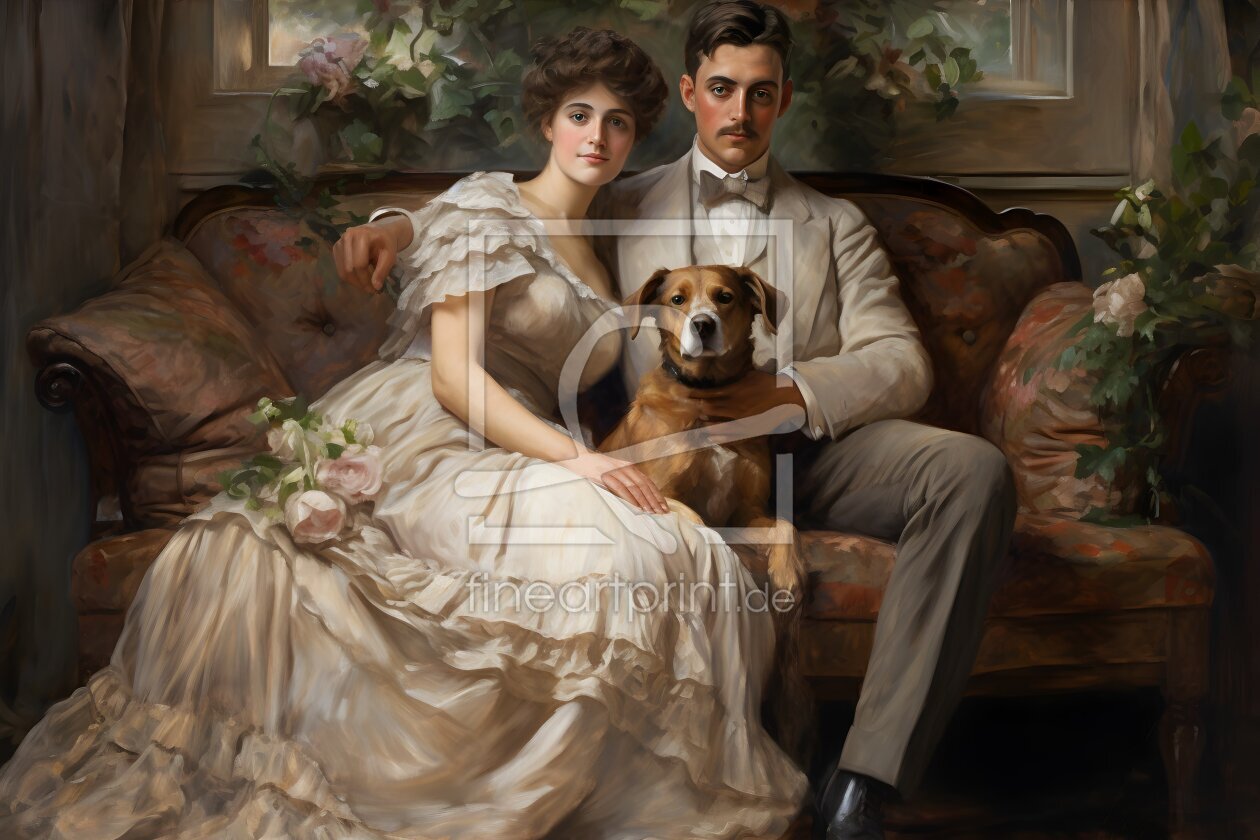 Bild-Nr.: 12742668 Paar mit Hund KI erstellt von Heike  Hultsch