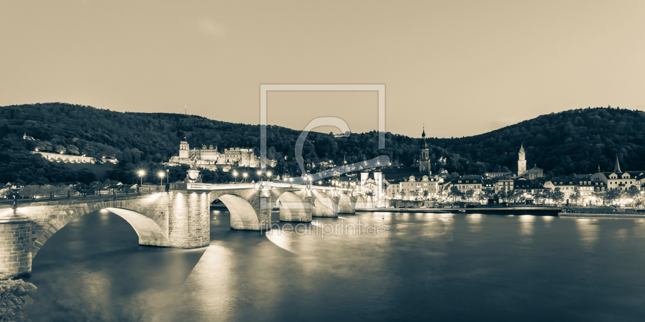 Bild-Nr.: 12743414 Panorama Heidelberg bei Nacht - Monochrom erstellt von dieterich