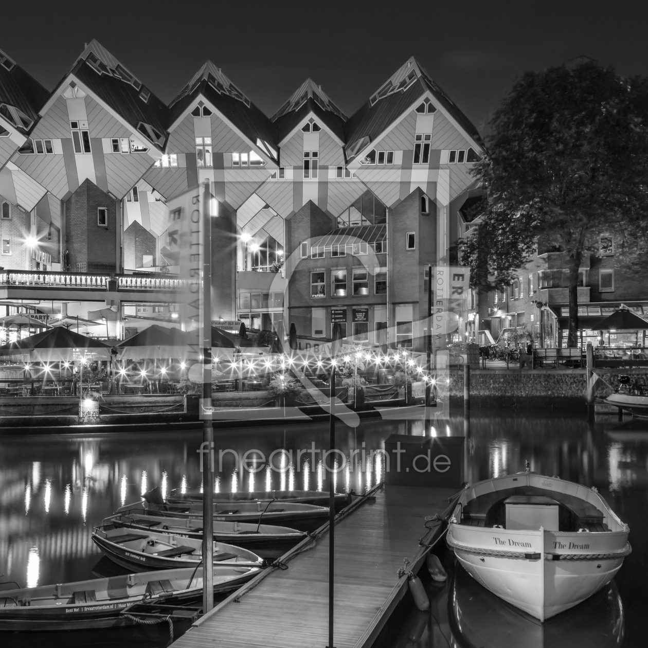 Bild-Nr.: 12757462 ROTTERDAM Abendstimmung am Oude Haven Monochrom erstellt von Melanie Viola