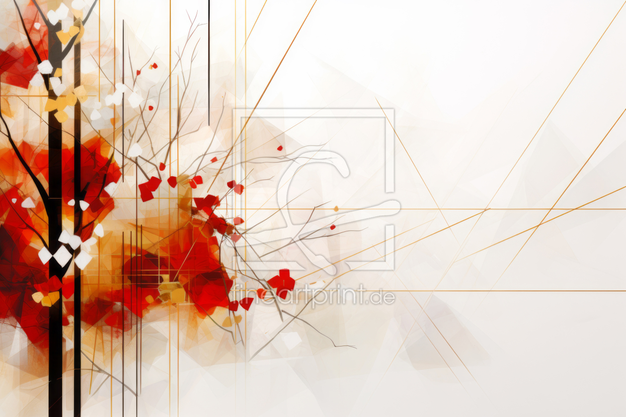 Bild-Nr.: 12759016 Geometrische Kunst HERBST Bäume am Straßenrand erstellt von Melanie Viola