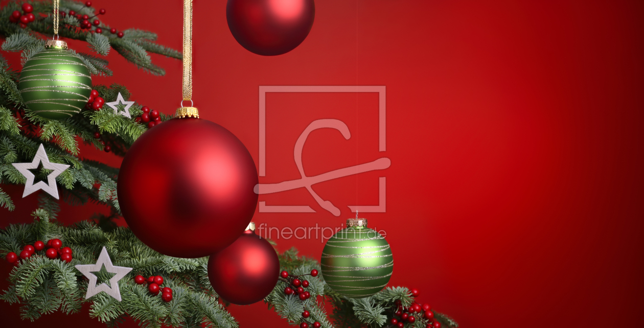 Bild-Nr.: 12761729 Roter Weihnachtshintergrund mit Baum und Kugeln erstellt von Smileus