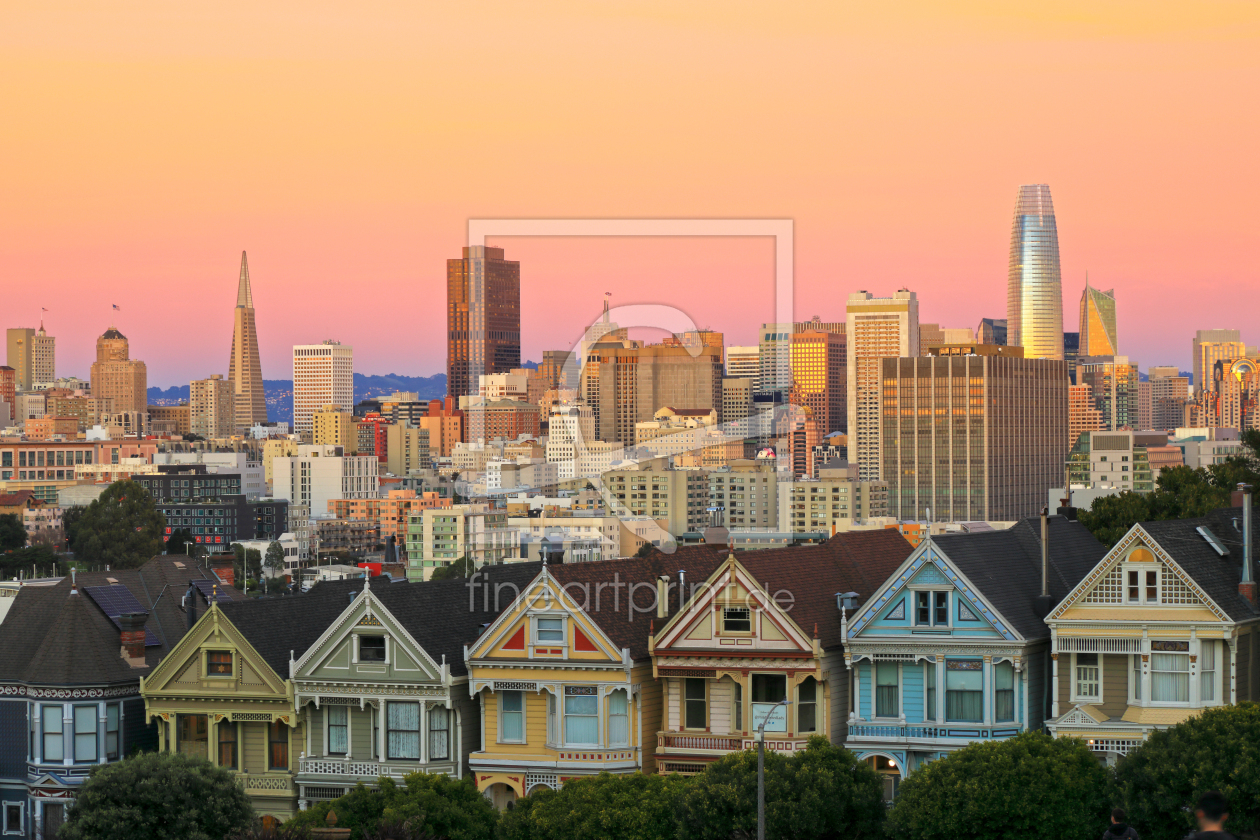 Bild-Nr.: 12771881 Painted Ladies am Alamo Square vor der Skyline erstellt von usafan