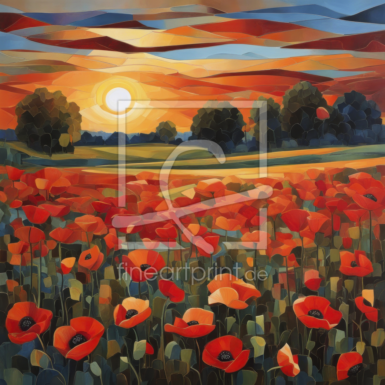 Bild-Nr.: 12787531 Mohnblumen Landschaft KI erstellt von XYRIUS