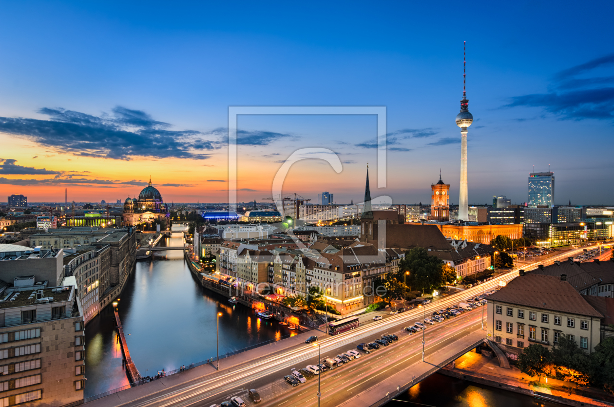 Bild-Nr.: 12798585 Skyline von Berlin zum Sonnenuntergang erstellt von Mapics