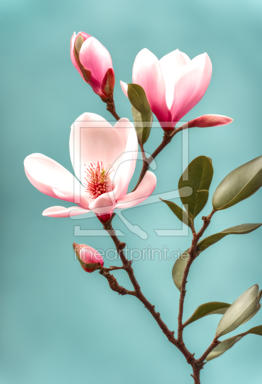 Bild-Nr.: 12803847 Weißer Magnolienzweig  KI erstellt von XYRIUS