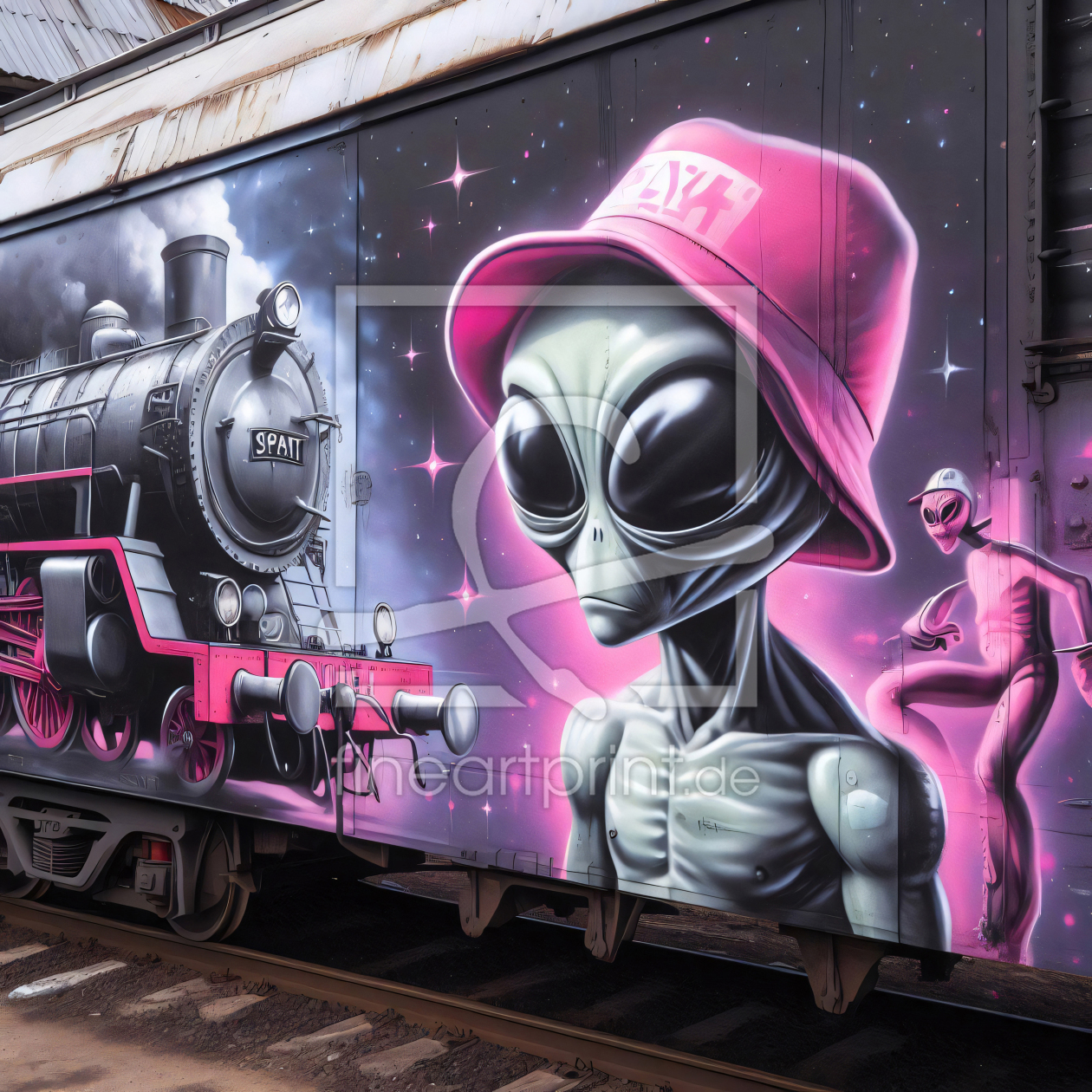 Bild-Nr.: 12805057 Graffiti Alien KI erstellt von wompus