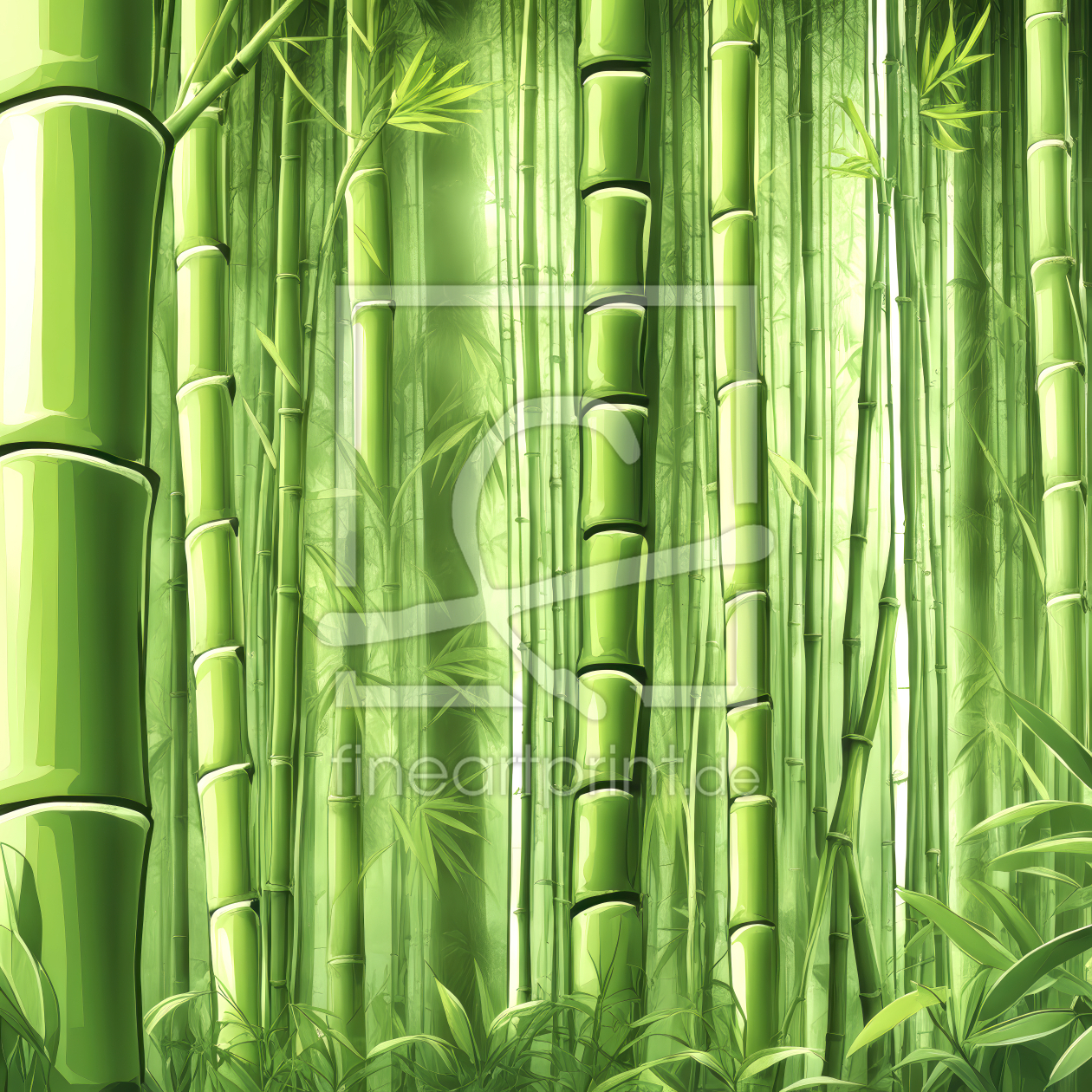 Bild-Nr.: 12805461 Bambuswand Grün KI erstellt von XYRIUS