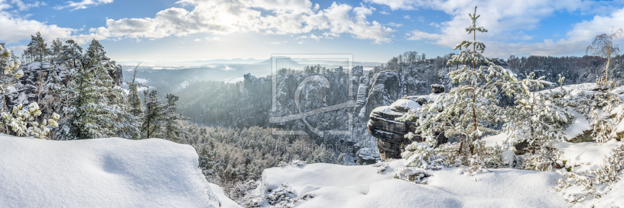 Bild-Nr.: 12811623 Sächsische Schweiz Panorama im Winter erstellt von eyetronic