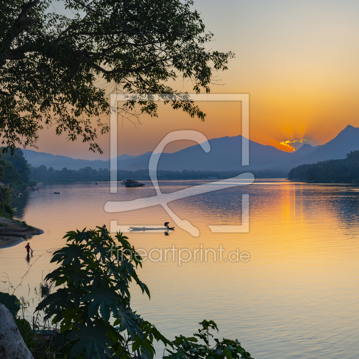 Bild-Nr.: 12811951 Sonnenuntergang am Mekong erstellt von Walter G. Allgöwer