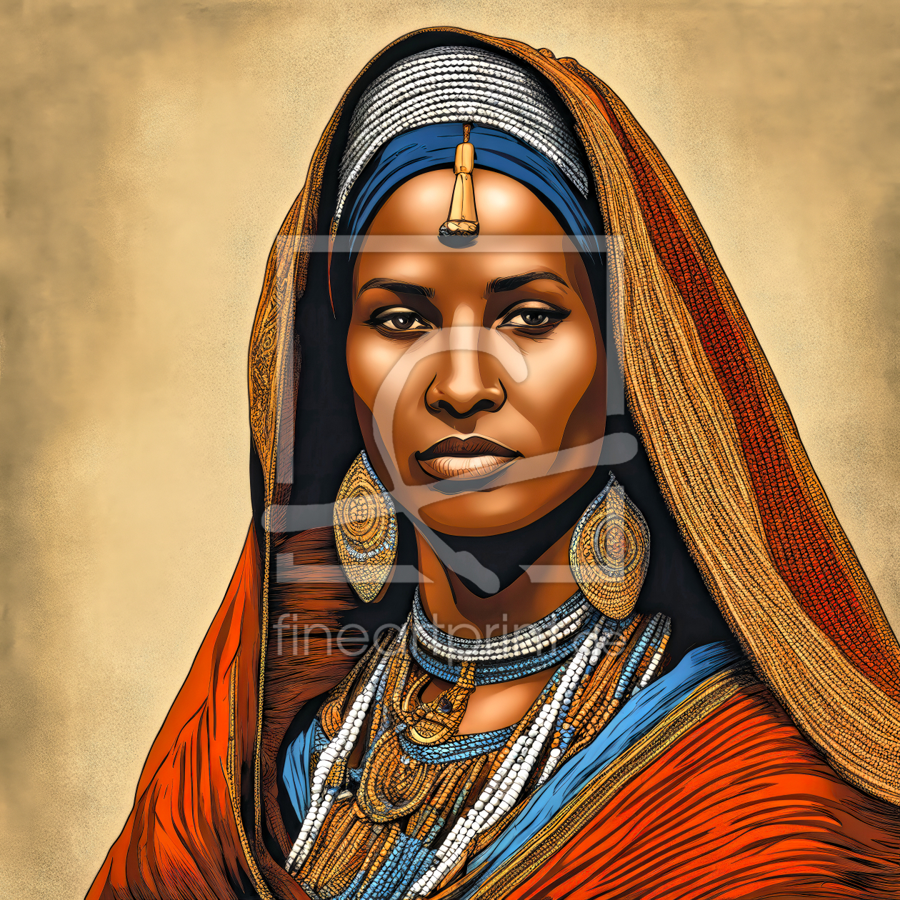 Bild-Nr.: 12817680 Tuareg Frau KI erstellt von XYRIUS