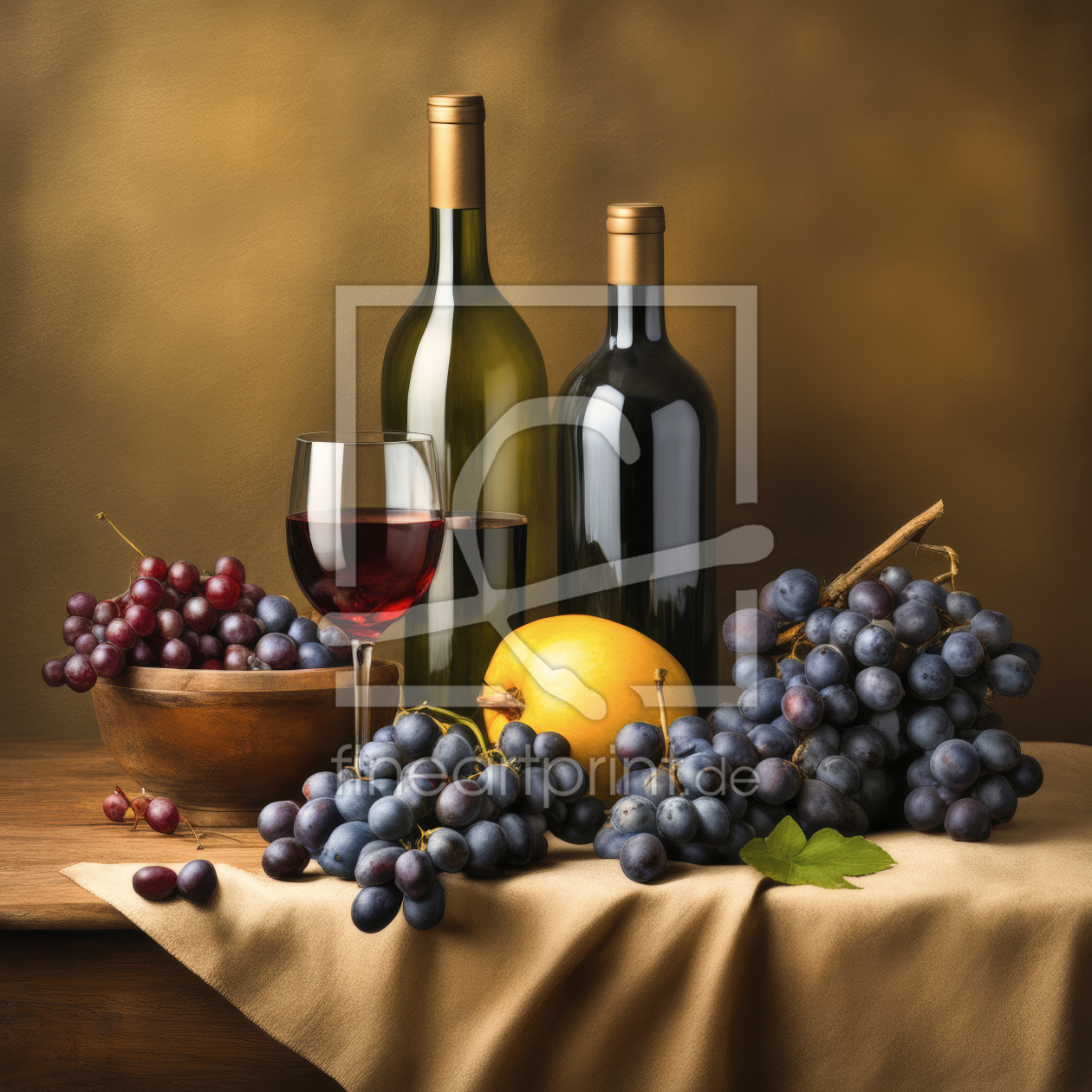 Bild-Nr.: 12818764 Rotwein und Trauben KI erstellt von XYRIUS