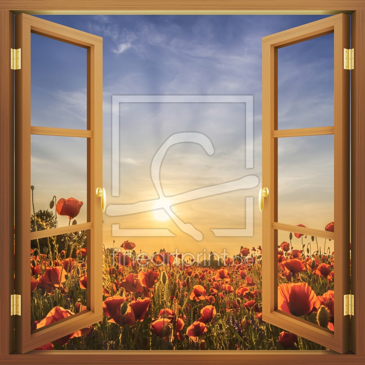 Bild-Nr.: 12819543 Aussicht auf die untergehende Sonne mi Mohnblumen erstellt von Melanie Viola