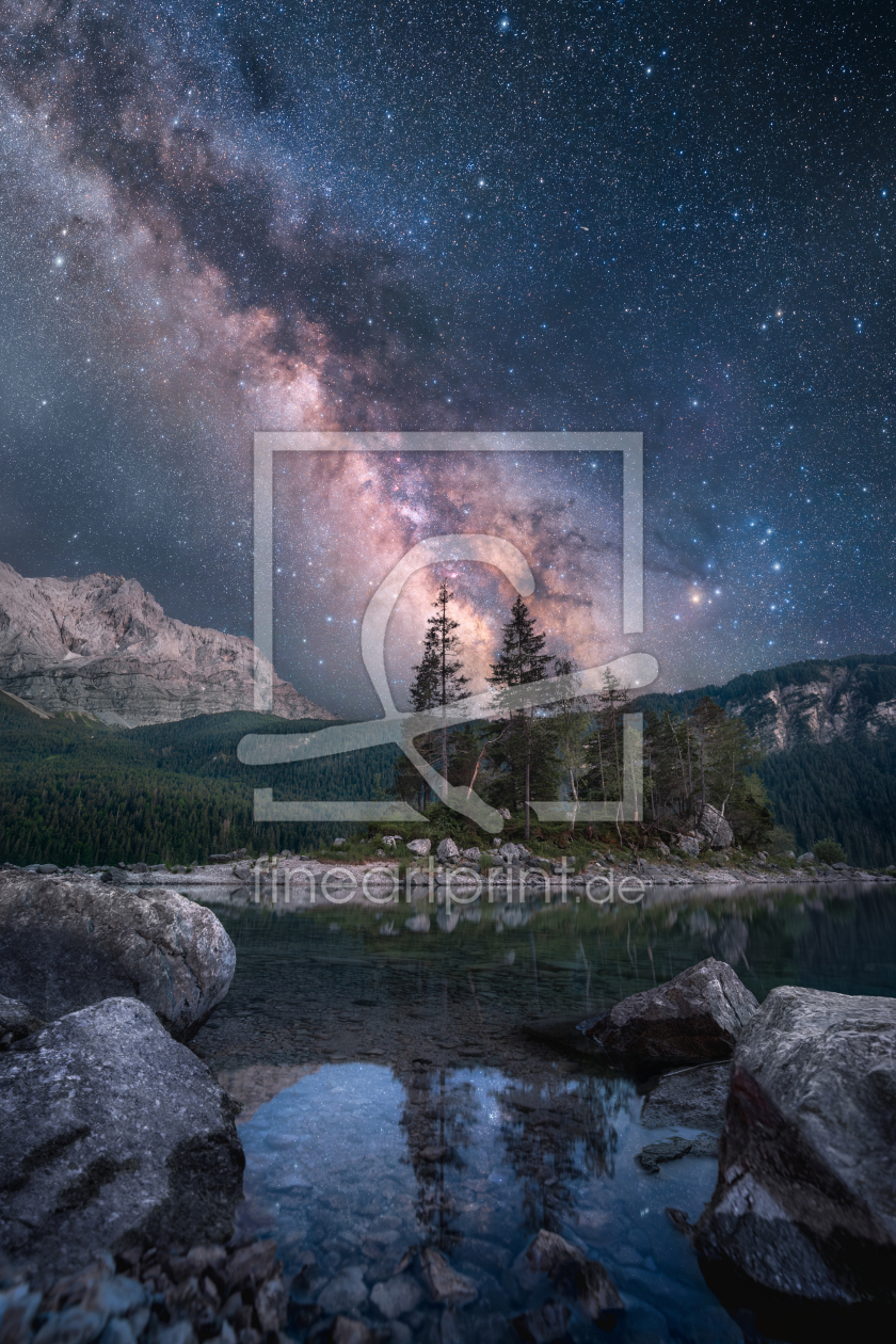 Bild-Nr.: 12821486 Nachtlandschaft mit der Milchstraße am Eibsee erstellt von Smileus