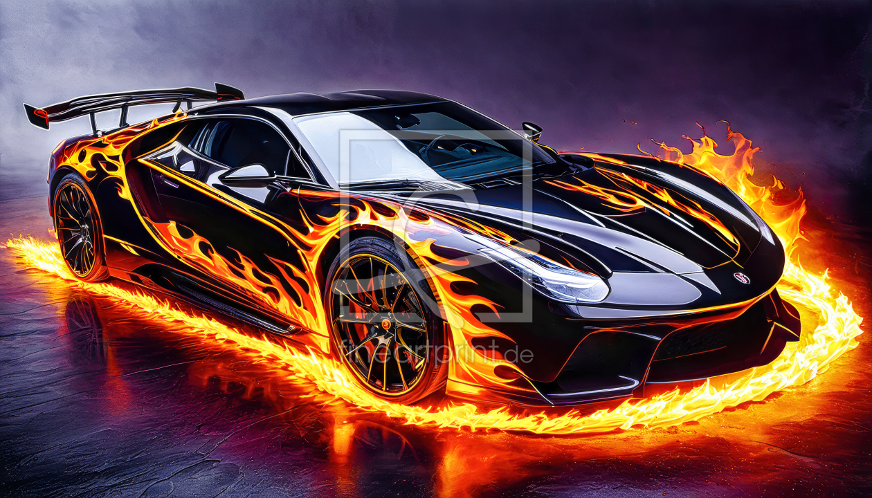 Bild-Nr.: 12823887 Es brennt E Auto KI erstellt von XYRIUS