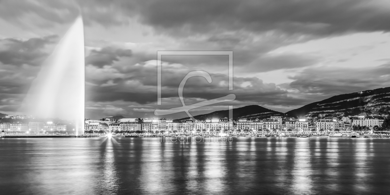 Bild-Nr.: 12828219 Genf am Genfersee in der Schweiz - monochrom erstellt von dieterich