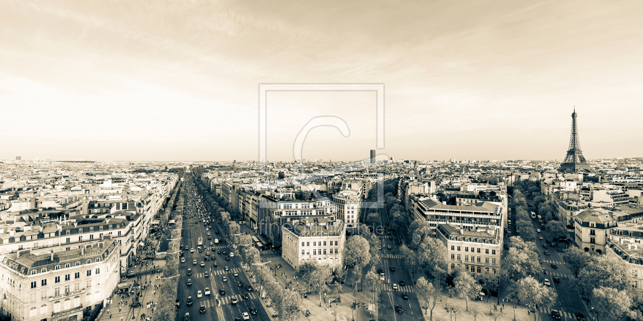 Bild-Nr.: 12829957 Panorama Paris mit Champs-Elysees und Eiffelturm erstellt von dieterich
