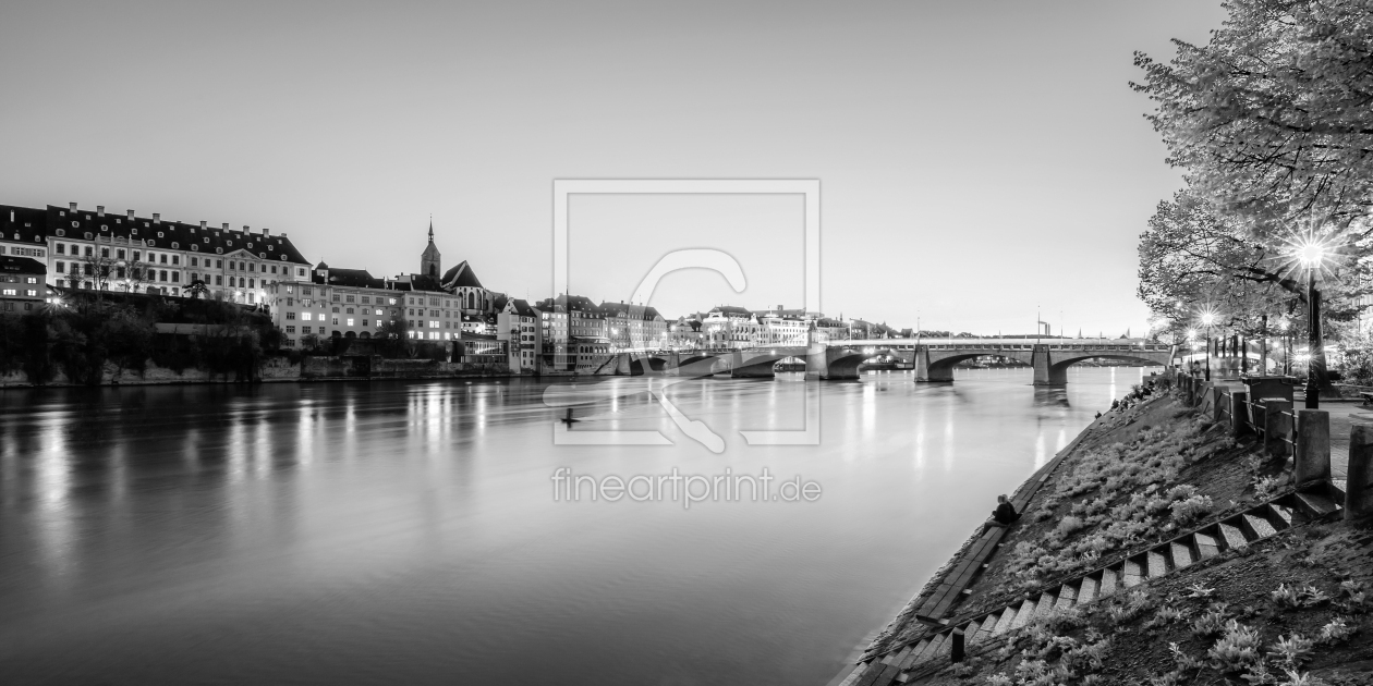 Bild-Nr.: 12831145 Basel in der Schweiz am Abend - monochrom erstellt von dieterich