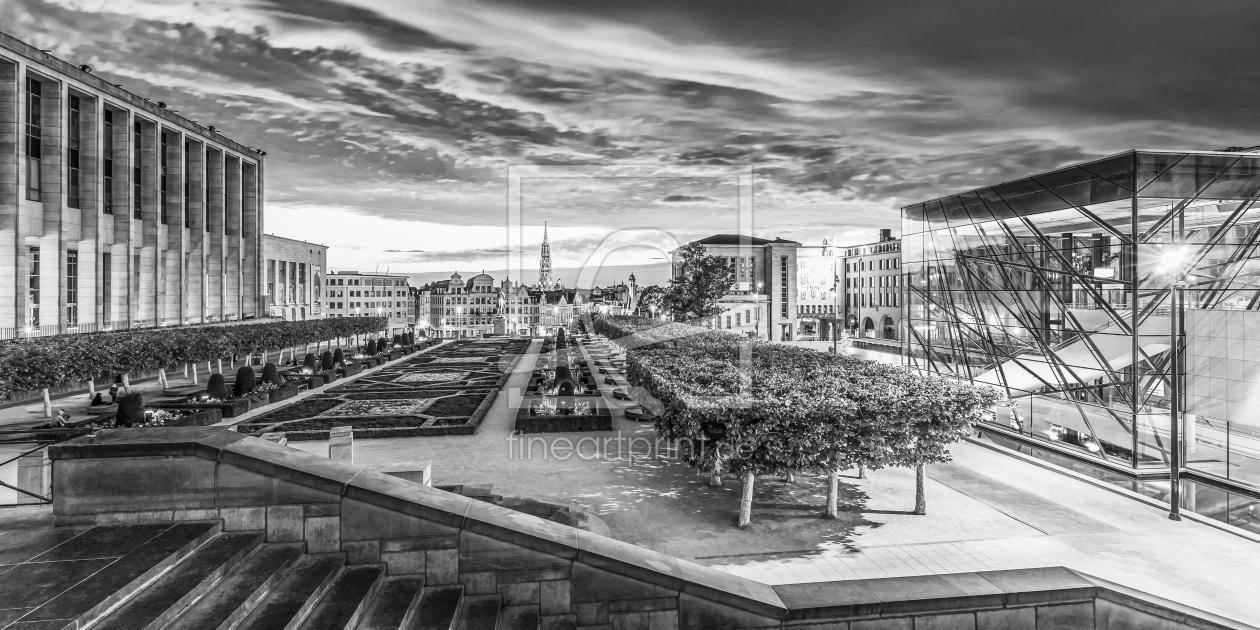 Bild-Nr.: 12831498 Panorama Mont des Arts in Brüssel - monochrom erstellt von dieterich