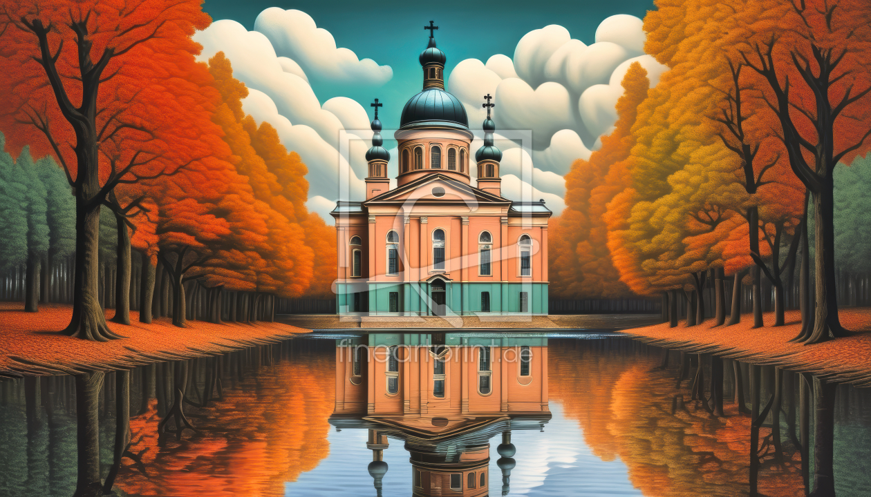 Bild-Nr.: 12831905 Kirche im Park KI erstellt von XYRIUS