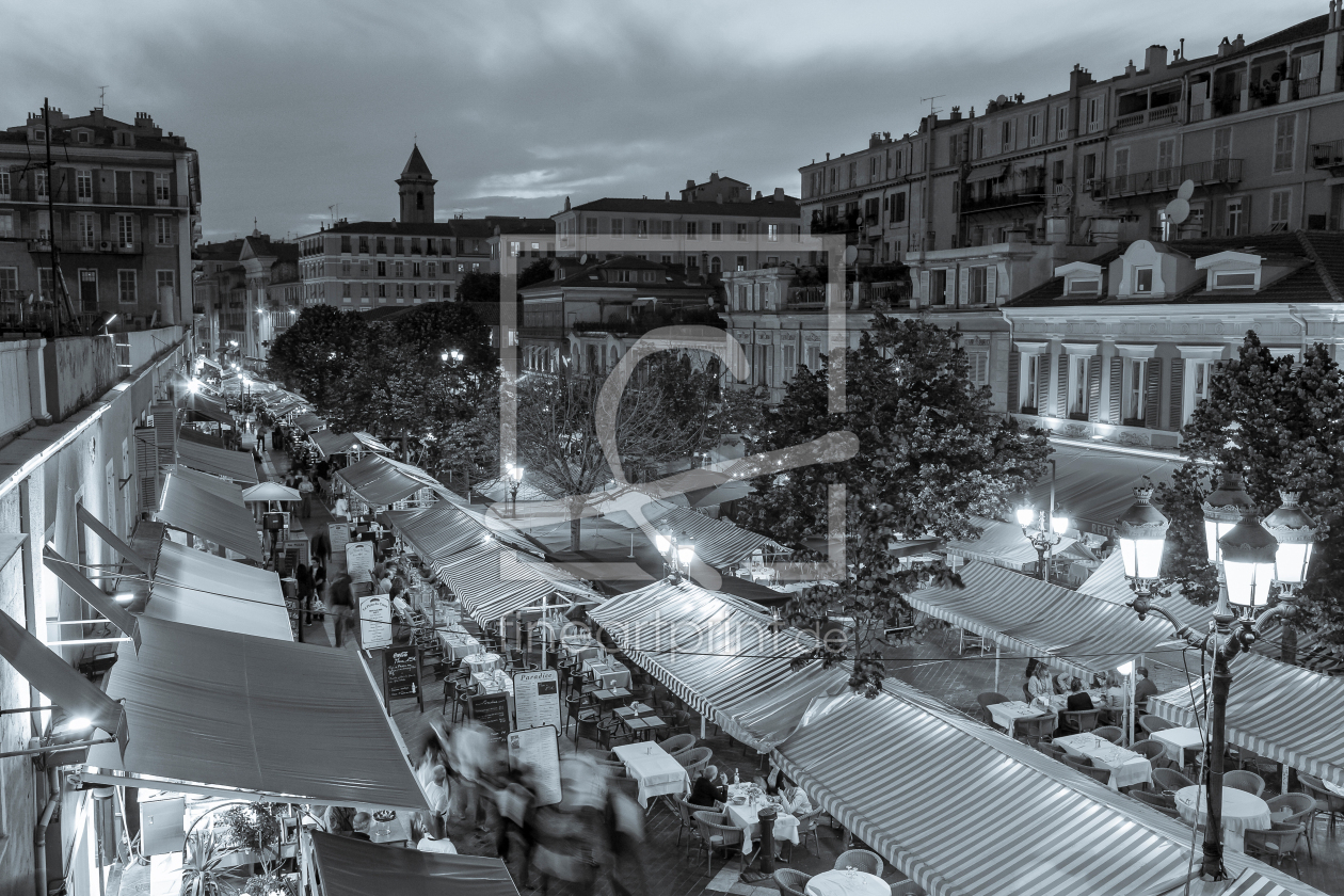 Bild-Nr.: 12836234 Restaurants am Cours Saleya in Nizza bei Nacht erstellt von dieterich