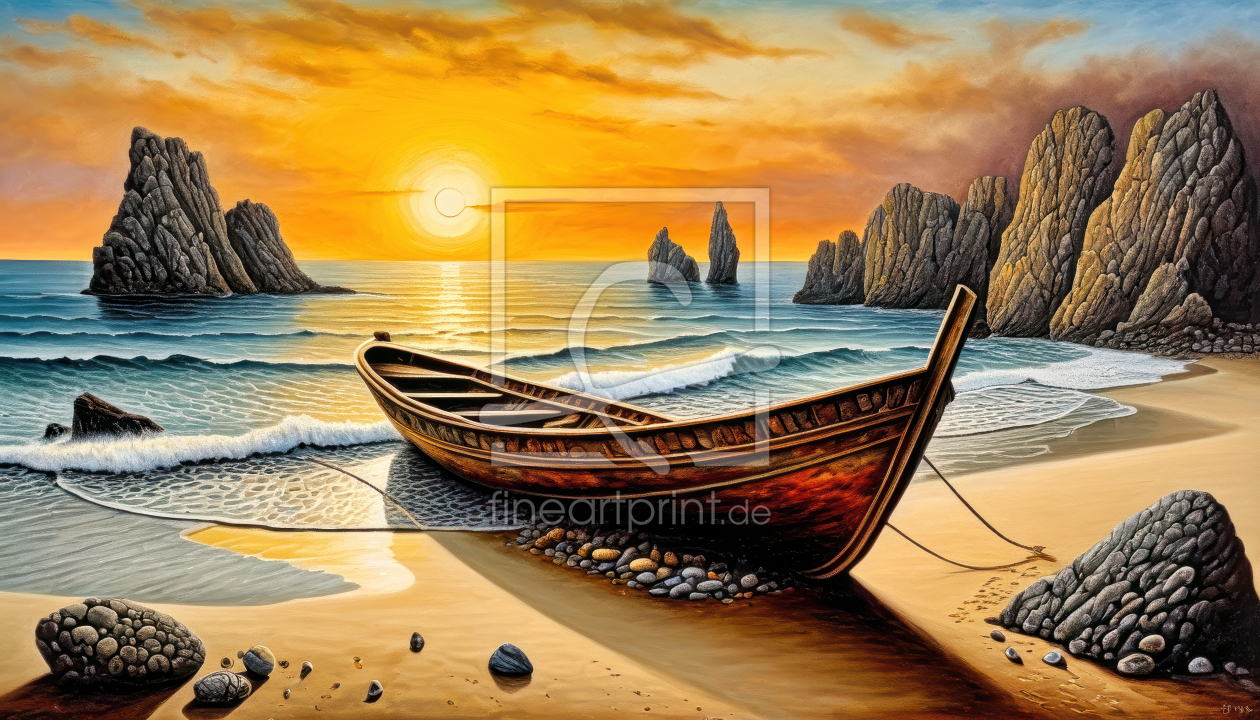 Bild-Nr.: 12839077 Boot am Strand KI erstellt von XYRIUS