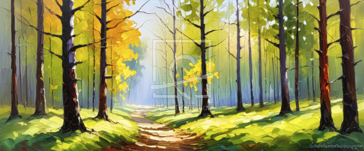 Bild-Nr.: 12840237 Morgenlicht im Wald KI erstellt von XYRIUS