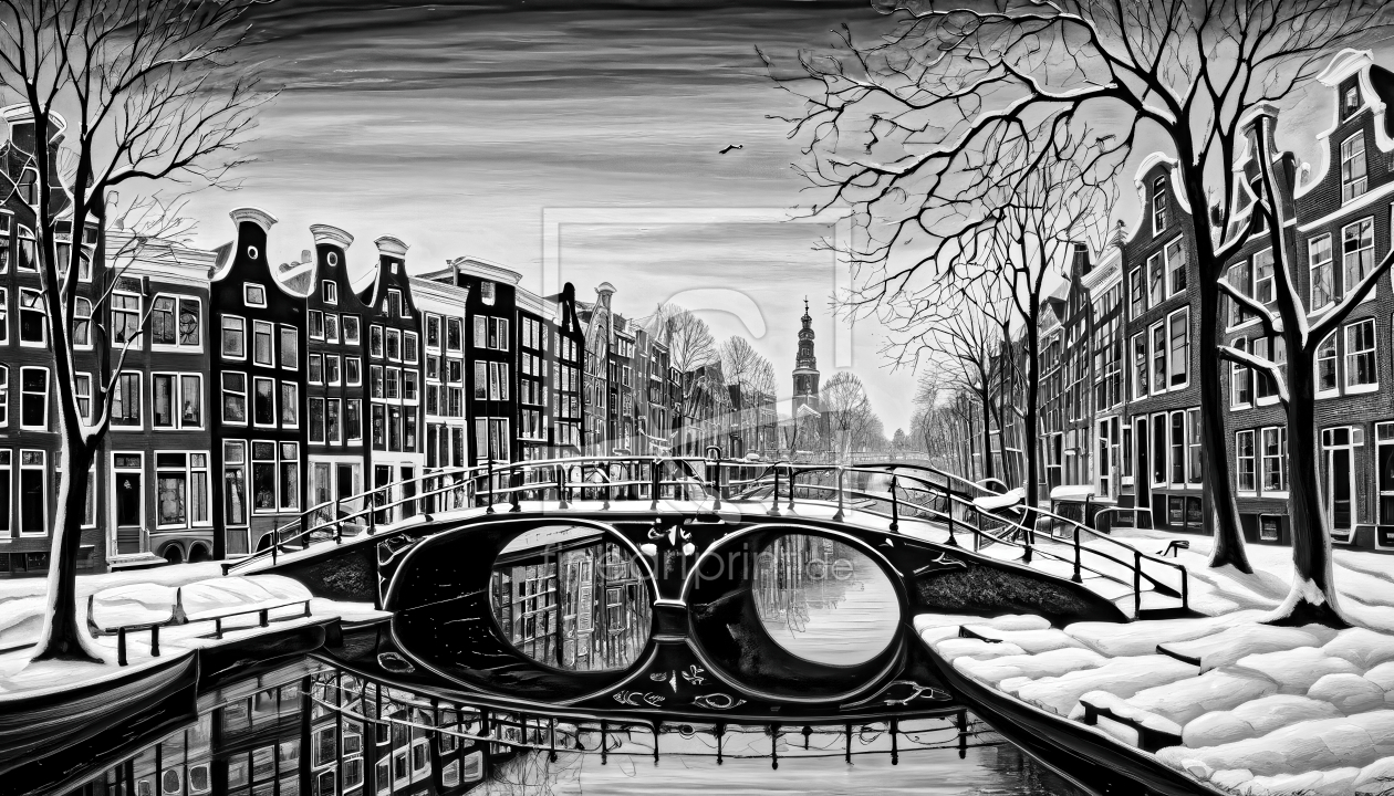 Bild-Nr.: 12843844 Winter in Amsterdam KI erstellt von XYRIUS