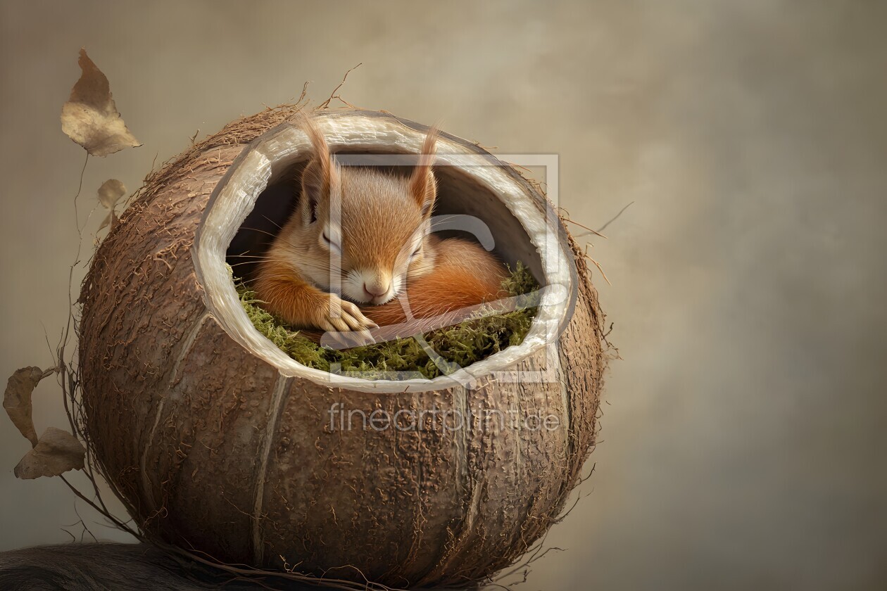 Bild-Nr.: 12844393 Schlafendes Eichhörnchen KI erstellt von Heike  Hultsch