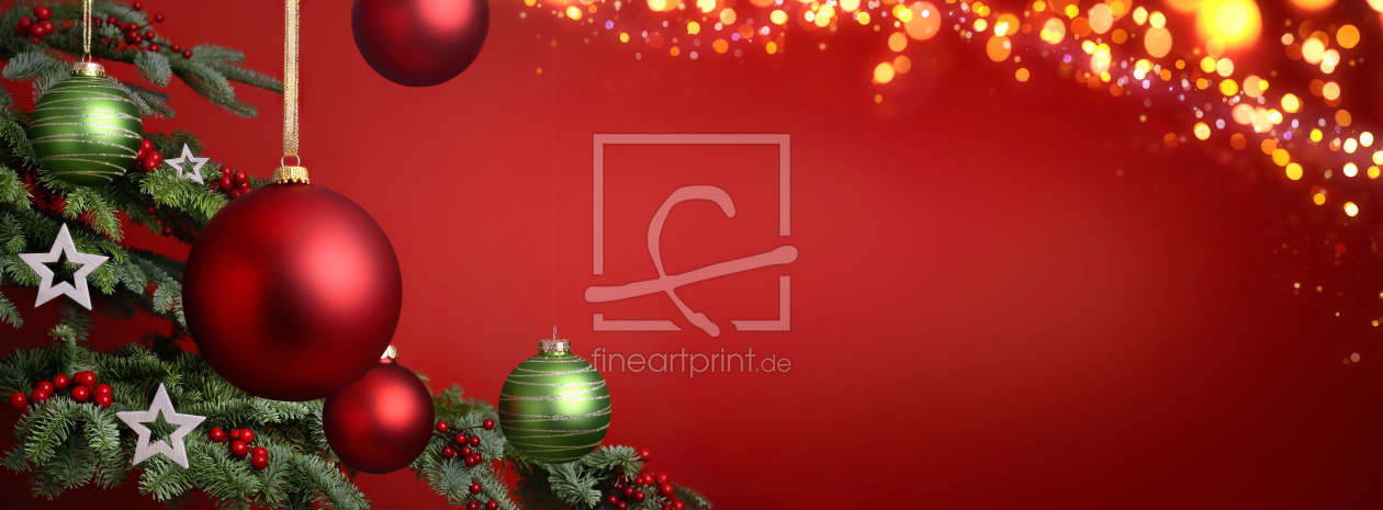 Bild-Nr.: 12844543 Roter Weihnachtshintergrund mit Tannenzweige erstellt von Smileus