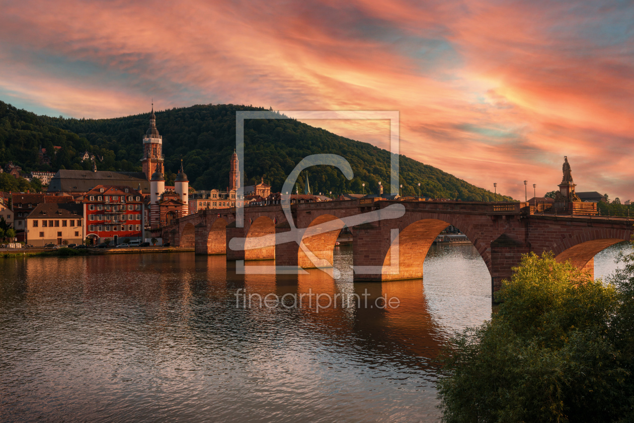 Bild-Nr.: 12844970 Die Alte Brücke in Heidelberg bei Sonnenuntergang erstellt von Smileus