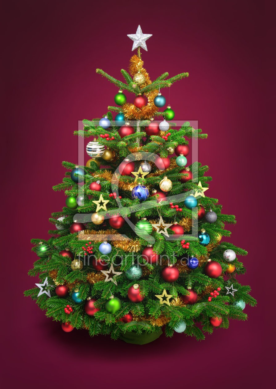 Bild-Nr.: 12844975 Geschmückter glänzender Weihnachtsbaum  erstellt von Smileus