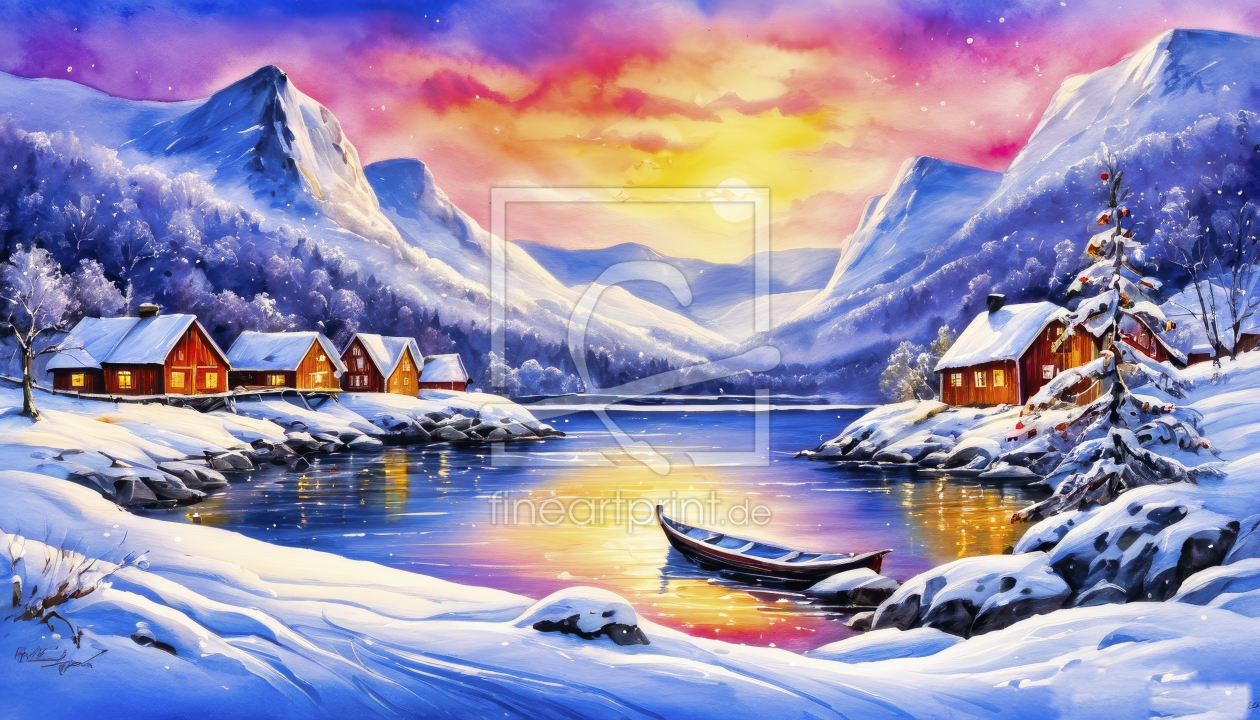 Bild-Nr.: 12846099 Winter am Fjord KI erstellt von XYRIUS