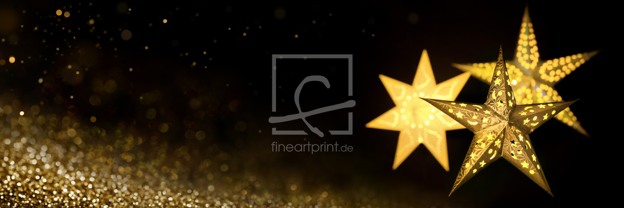 Bild-Nr.: 12846889 Goldene Weihnachtssterne auf schwarzem Hintergrund erstellt von Smileus
