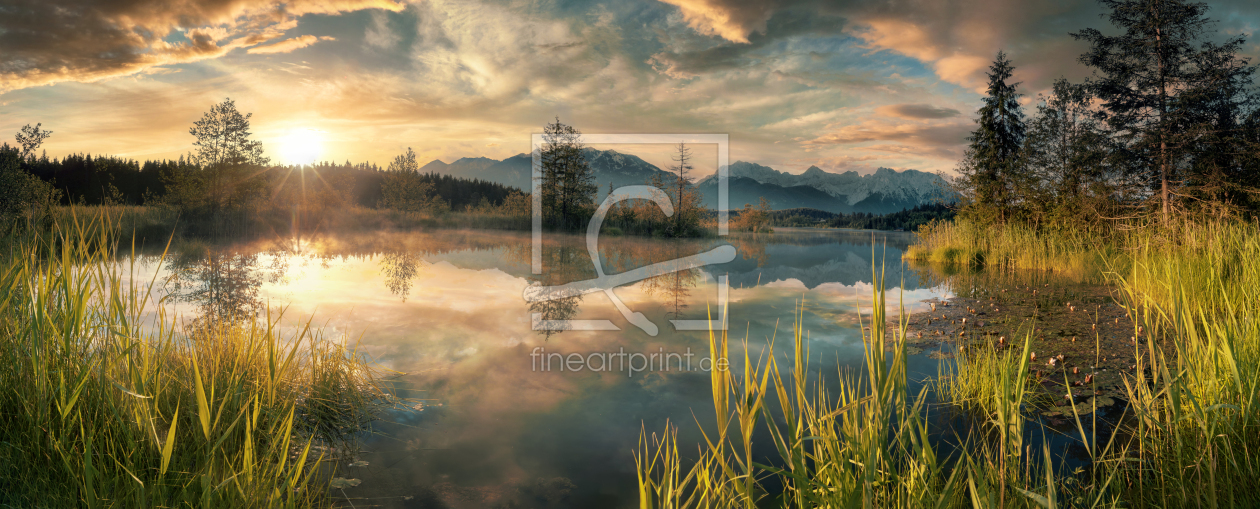 Bild-Nr.: 12850071 Traumhafte Landschaft am See bei Sonnenuntergang erstellt von Smileus