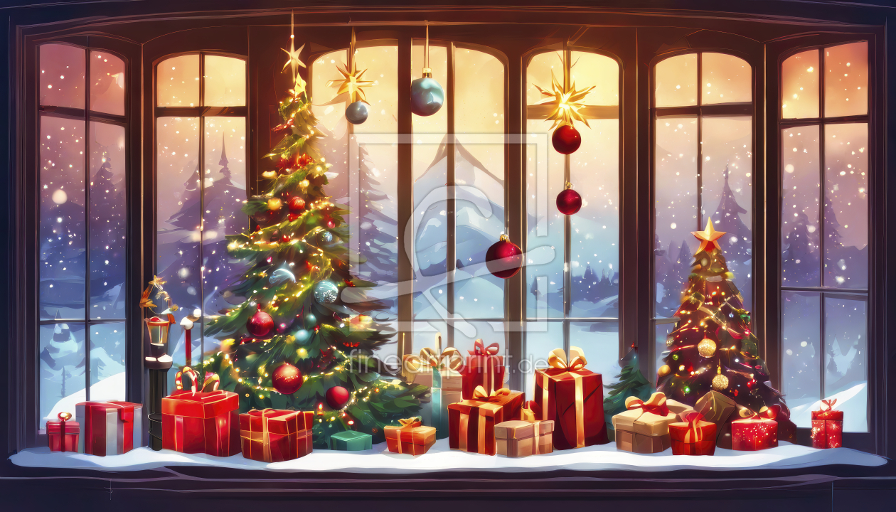 Bild-Nr.: 12857814 Weihnachtsfenster KI erstellt von XYRIUS