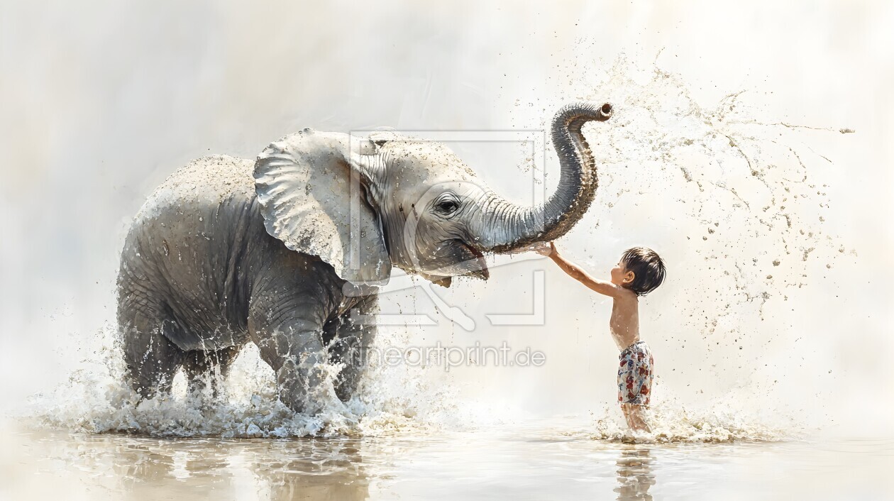 Bild-Nr.: 12858505 Der Elefant und das Kind KI erstellt von Heike  Hultsch